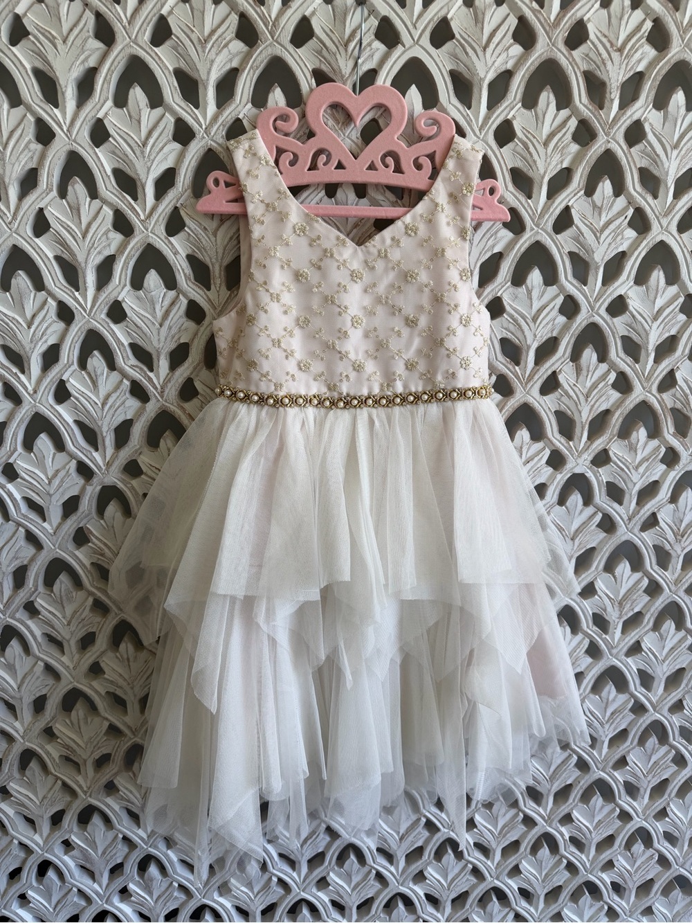 American Princess Ivory Tulle Tiered Formal  Dress, 6